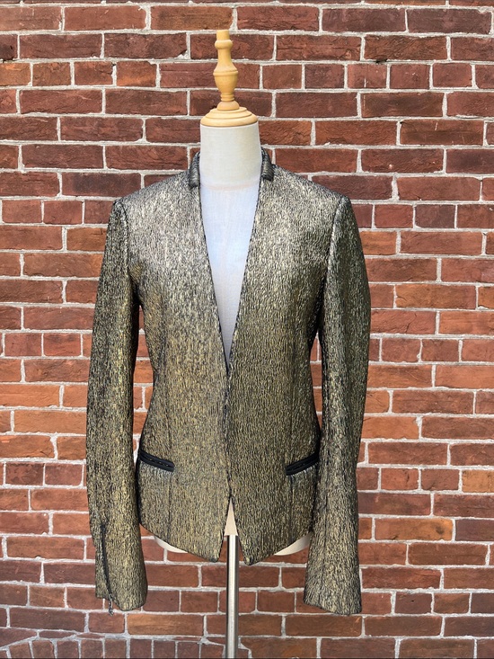 Scotch & Soda Jackets & Blazers - Scotch & Soda Maison Scotch Metallic Gold Women's Blazer
